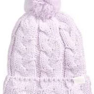 The North Face Womens Lilac Knit Beanie with Pom-Pom